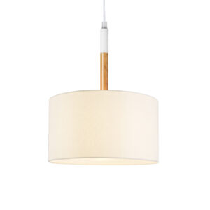 Κρεμαστό Φωτιστικό 1ΧΕ27 Λευκό + Απόχρωση Ξύλου Φ250 ACA DECOR   – OD650825PWH