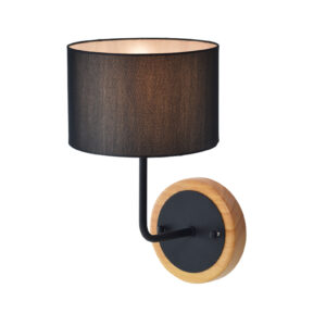 Επιτοίχιο Φωτιστικό 1ΧΕ27 Μαύρο + Απόχρωση Ξύλου Φ180 ACA DECOR   – OD6508WBK