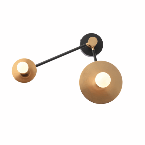 ACA DECOR   απλίκα 2xE27 σε ορείχαλκο και μαύρο χρώμα – OD742W74BR
