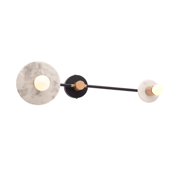 ACA DECOR   απλίκα 2xE27 από μέταλλο και λευκό μάρμαρο – OD742W74WM