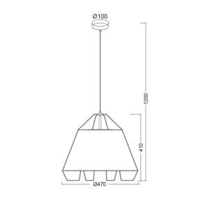Κρεμαστό Φωτιστικό 1ΧΕ27 Μεταλλικό Μαύρο + Χρυσό ACA DECOR  – OD8003BG