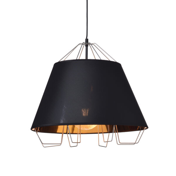 Κρεμαστό Φωτιστικό 1ΧΕ27 Μεταλλικό Μαύρο + Χρυσό ACA DECOR  – OD8003BG