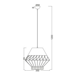 Κρεμαστό Φωτιστικό 1ΧΕ27 Μεταλλικό Μαύρο+ΟΡΕΙΧΑΛΚΟ Φ350 ACA DECOR   – OD8070BK