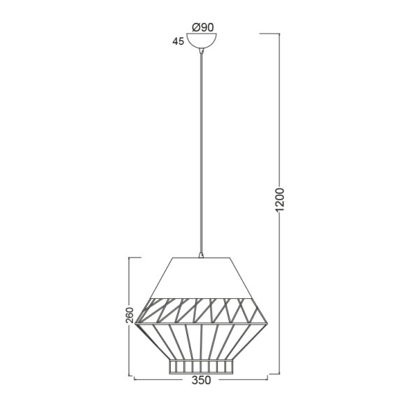 Κρεμαστό Φωτιστικό 1ΧΕ27 Μεταλλικό Μαύρο+ΟΡΕΙΧΑΛΚΟ Φ350 ACA DECOR   – OD8070BK