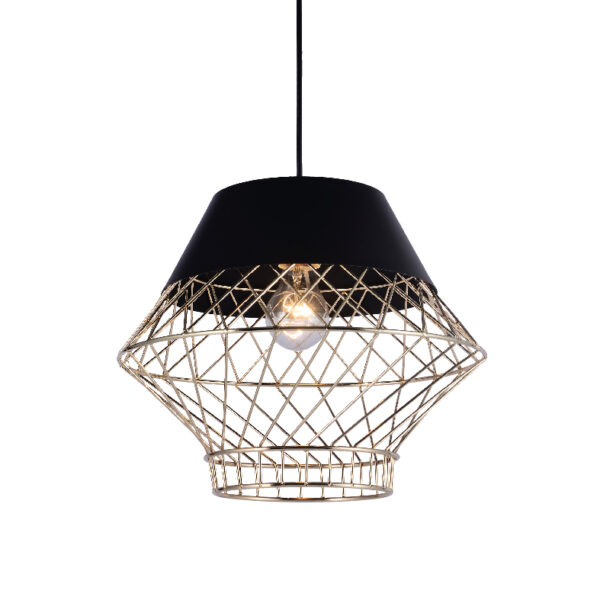 Κρεμαστό Φωτιστικό 1ΧΕ27 Μεταλλικό Μαύρο+ΟΡΕΙΧΑΛΚΟ Φ350 ACA DECOR   – OD8070BK