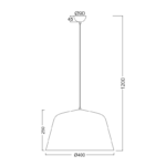 ΚΡΕΜΑΣΤΟ Φ/Σ 1ΧΕ27 ΜΕΤΑΛΛΙΚΟ ΓΚΡΙ Φ40ΧΗ120CM PALLADA ACA – OD8072GY