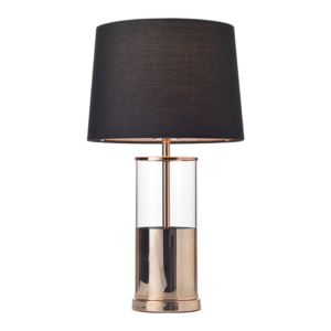 ACA DECOR   – Επιτραπέζιο Φωτιστικό1ΧΕ27 Ορείχαλκο Γυαλί + Αμπαζούρ Φ25ΧΗ45cm