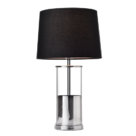 ACA DECOR   – Επιτραπέζιο Φωτιστικό 1ΧΕ27 Χρώμιο Γυαλί + Αμπαζούρ Φ25ΧΗ45cm
