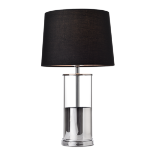 ACA DECOR   – Επιτραπέζιο Φωτιστικό 1ΧΕ27 Χρώμιο Γυαλί + Αμπαζούρ Φ25ΧΗ45cm