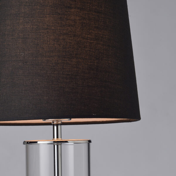 ACA DECOR   – Επιτραπέζιο Φωτιστικό 1ΧΕ27 Χρώμιο Γυαλί + Αμπαζούρ Φ25ΧΗ45cm