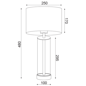 ACA DECOR   – Επιτραπέζιο Φωτιστικό1ΧΕ27 Ορείχαλκο Γυαλί + Αμπαζούρ Φ25ΧΗ45cm