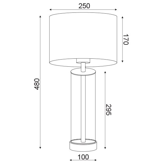 ACA DECOR   – Επιτραπέζιο Φωτιστικό1ΧΕ27 Ορείχαλκο Γυαλί + Αμπαζούρ Φ25ΧΗ45cm