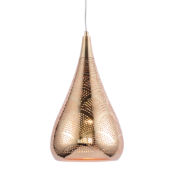 ACA DECOR   – Κρεμαστό Φωτιστικό 1ΧΕ27 Μεταλλικό Γυαλιστό Ορείχαλκος Φ20ΧΗ41Χ160cm