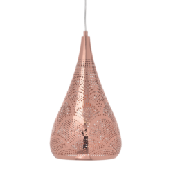 ACA DECOR   – Κρεμαστό Φωτιστικό 1ΧΕ27 Μεταλλικό Γυαλιστό Χάλκινο Φ20ΧΗ41Χ160cm
