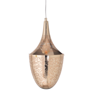 ACA DECOR   – Κρεμαστό Φωτιστικό 1ΧΕ27 Μεταλλικό Γυαλιστό Ορείχαλκο Φ23ΧΗ43Χ160C