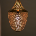 ACA DECOR   – Κρεμαστό Φωτιστικό 1ΧΕ27 Μεταλλικό Γυαλιστό Ορείχαλκο Φ23ΧΗ43Χ160C