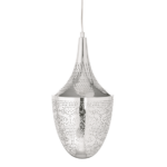 ACA DECOR   – Κρεμαστό Φωτιστικό 1ΧΕ27 Μεταλλικό Χρώμιο Φ23ΧΗ43Χ160cm
