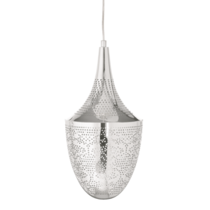 ACA DECOR   – Κρεμαστό Φωτιστικό 1ΧΕ27 Μεταλλικό Χρώμιο Φ23ΧΗ43Χ160cm