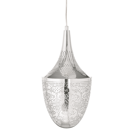 ACA DECOR   – Κρεμαστό Φωτιστικό 1ΧΕ27 Μεταλλικό Χρώμιο Φ23ΧΗ43Χ160cm