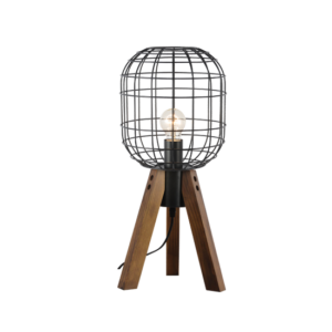 Επιτραπέζιο Φωτιστικό1ΧΕ27 Μεταλλικό Μαύρο + Ξύλο Φ25ΧΗ51,5cm ACA DECOR  – OD90981T