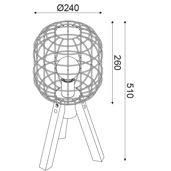 Επιτραπέζιο Φωτιστικό1ΧΕ27 Μεταλλικό Μαύρο + Ξύλο Φ25ΧΗ51,5cm ACA DECOR  – OD90981T
