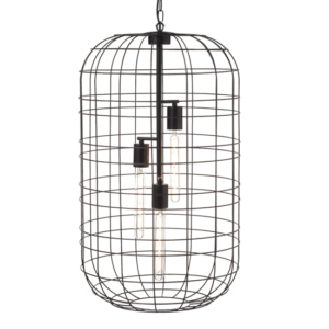 ACA DECOR   – Κρεμαστό Φωτιστικό 3ΧΕ27 Μεταλλικό Μαύρο Φ43ΧΗ120cm