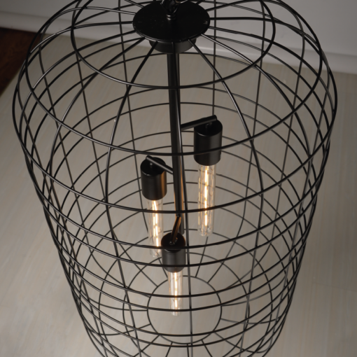 ACA DECOR   – Κρεμαστό Φωτιστικό 3ΧΕ27 Μεταλλικό Μαύρο Φ43ΧΗ120cm