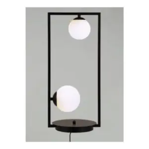 ΕΠΙΤΡΑΠΕΖΙΟ ΦΩΤΙΣΤΙΚΟ 2xG9 QUADRO ΜΑΥΡΟ ΜΕΤ/ΚΟ +ΛΕΥΚΟ ΓΥΑΛΙ 25Χ12Χ54CM ACA – OD91252TB