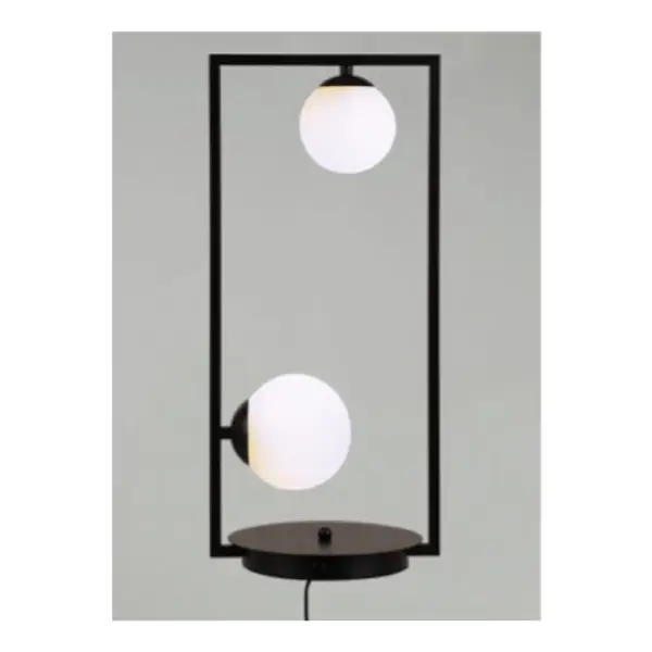 ΕΠΙΤΡΑΠΕΖΙΟ ΦΩΤΙΣΤΙΚΟ 2xG9 QUADRO ΜΑΥΡΟ ΜΕΤ/ΚΟ +ΛΕΥΚΟ ΓΥΑΛΙ 25Χ12Χ54CM ACA – OD91252TB