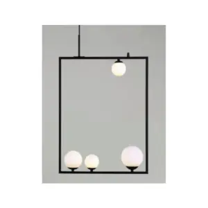 ΚΡΕΜΑΣΤΟ ΦΩΤΙΣΤΙΚΟ 4xG9 QUADRO ΜΑΥΡΟ ΜΕΤ/ΚΟ +ΛΕΥΚΟ ΓΥΑΛΙ 49Χ12Χ120CM ACA – OD91494PB