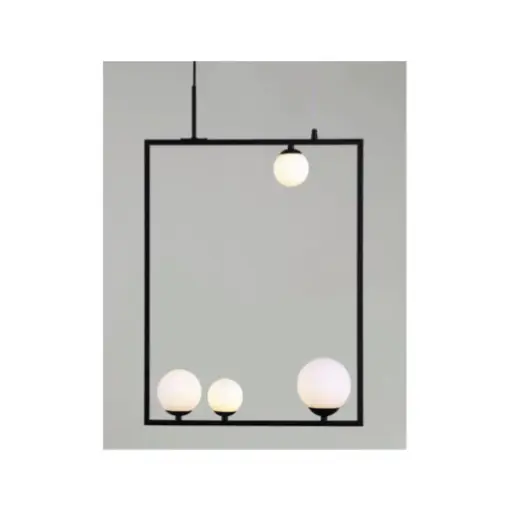 ΚΡΕΜΑΣΤΟ ΦΩΤΙΣΤΙΚΟ 4xG9 QUADRO ΜΑΥΡΟ ΜΕΤ/ΚΟ +ΛΕΥΚΟ ΓΥΑΛΙ 49Χ12Χ120CM ACA – OD91494PB