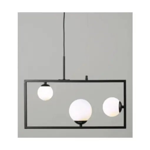 ΚΡΕΜΑΣΤΟ ΦΩΤΙΣΤΙΚΟ 3xG9 QUADRO ΜΑΥΡΟ ΜΕΤ/ΚΟ +ΛΕΥΚΟ ΓΥΑΛΙ 54Χ12Χ120CM ACA – OD91543PB