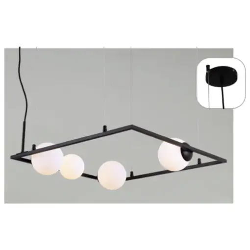 ΚΡΕΜΑΣΤΟ ΦΩΤΙΣΤΙΚΟ 4xG9 QUADRO ΜΑΥΡΟ ΜΕΤ/ΚΟ +ΛΕΥΚΟ ΓΥΑΛΙ 58Χ58Χ120CM ACA – OD91584PB