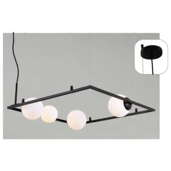 ΚΡΕΜΑΣΤΟ ΦΩΤΙΣΤΙΚΟ 4xG9 QUADRO ΜΑΥΡΟ ΜΕΤ/ΚΟ +ΛΕΥΚΟ ΓΥΑΛΙ 58Χ58Χ120CM ACA – OD91584PB