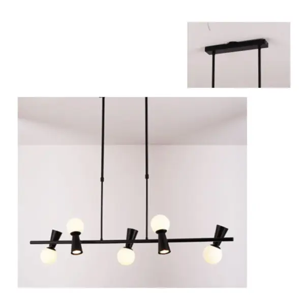 ΚΡΕΜΑΣΤΟ ΦΩΤΙΣΤΙΚΟ 5xG9+5xGU10 KIMOLOS ΜΑΥΡΟ ΜΕΤ/ΚΟ + ΛΕΥΚΟ ΓΥΑΛΙ 120Χ26Χ120CM ACA – OD94205PB