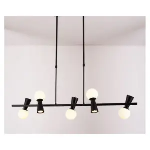 ΚΡΕΜΑΣΤΟ ΦΩΤΙΣΤΙΚΟ 5xG9+5xGU10 KIMOLOS ΜΑΥΡΟ ΜΕΤ/ΚΟ + ΛΕΥΚΟ ΓΥΑΛΙ 120Χ26Χ120CM ACA – OD94205PB