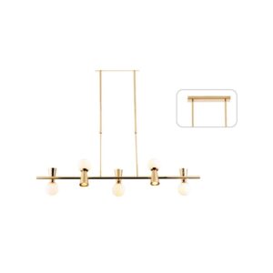 ΚΡΕΜΑΣΤΟ ΦΩΤΙΣΤΙΚΟ 5xG9+5xGU10 KIMOLOS ΧΡΥΣΟ ΜΕΤ/ΚΟ + ΛΕΥΚΟ ΓΥΑΛΙ 120Χ26Χ120CM ACA – OD94205PG