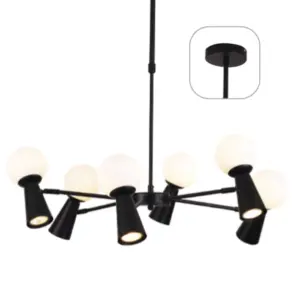 ΚΡΕΜΑΣΤΟ ΦΩΤΙΣΤΙΚΟ 6xG9+6xGU10 KIMOLOS ΜΑΥΡΟ ΜΕΤ/ΚΟ + ΛΕΥΚΟ ΓΥΑΛΙ Φ72Χ120CM ACA – OD94206PB