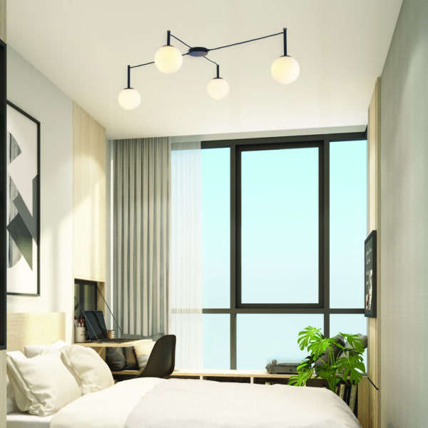 ΟΡΟΡΦΗΣ ΦΩΤΙΣΤΙΚΟ 4xΕ14 TIRAMOLLA ΜΑΥΡΟ ΜΕΤ/ΚΟ +ΛΕΥΚΟ ΓΥΑΛΙ 150Χ75Χ32CM ACA – OD94614CB