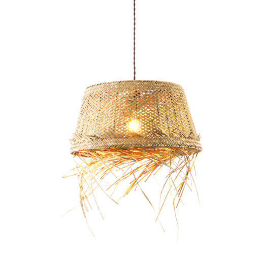 Κρεμαστό Φωτιστικό 1xE27 ANDROS GRASS RATTAN Φ40 ACA – OD94891PG