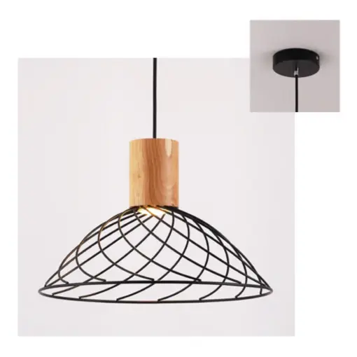 ΚΡΕΜΑΣΤΟ ΦΩΤΙΣΤΙΚΟ 1xGU10 TORNADE ΜΑΥΡΟ ΜΕΤ/ΚΟ +ΞΥΛΟ Φ35Χ120CM ACA – OD95301PB