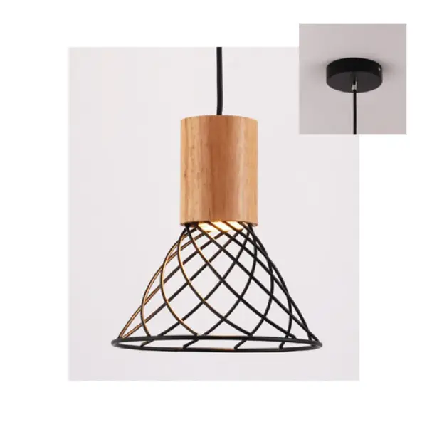 ΚΡΕΜΑΣΤΟ ΦΩΤΙΣΤΙΚΟ 1xGU10 TORNADE ΜΑΥΡΟ ΜΕΤ/ΚΟ +ΞΥΛΟ Φ20Χ120CM ACA – OD95311PB