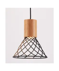 ΚΡΕΜΑΣΤΟ ΦΩΤΙΣΤΙΚΟ 1xGU10 TORNADE ΜΑΥΡΟ ΜΕΤ/ΚΟ +ΞΥΛΟ Φ20Χ120CM ACA – OD95311PB