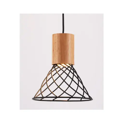 ΚΡΕΜΑΣΤΟ ΦΩΤΙΣΤΙΚΟ 1xGU10 TORNADE ΜΑΥΡΟ ΜΕΤ/ΚΟ +ΞΥΛΟ Φ20Χ120CM ACA – OD95311PB