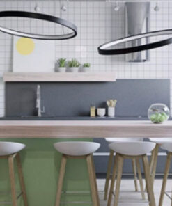 Κρεμαστό Γραμμικό Φωτιστικό OLAN σε Σχήμα Κύκλου και Αμμώδες Μαύρο Χρώμα  ACA