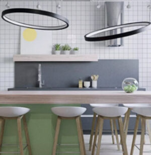 Κρεμαστό Γραμμικό Φωτιστικό OLAN σε Σχήμα Κύκλου και Αμμώδες Μαύρο Χρώμα  ACA