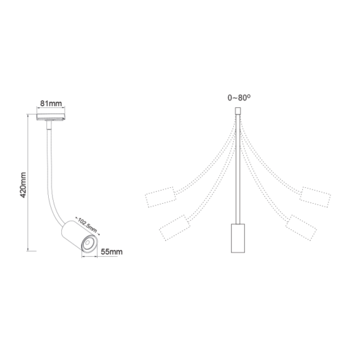BLACK LED TRACK LIGHT 10W 3000K 2WIRES 24° 850LM 230V Ra80 ACA – OLIV1030B2