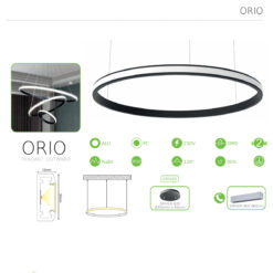 Κρεμαστό Γραμμικό Φωτιστικό ORIO σε Σχήμα Κύκλου με Οπάλ Κάλυμα ACA