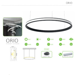 Κρεμαστό Γραμμικό Φωτιστικό ORIO σε Σχήμα Κύκλου με Οπάλ Κάλυμα ACA