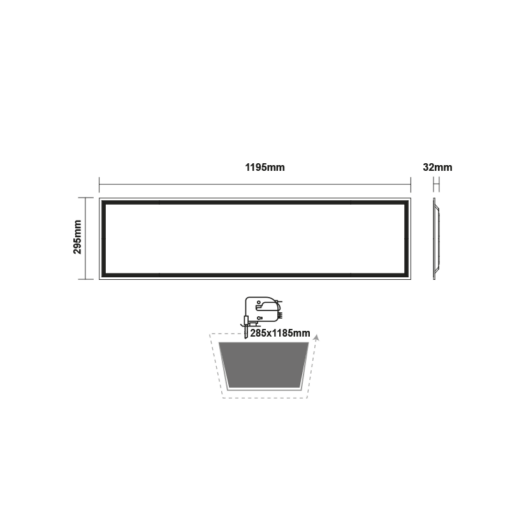 LED Πάνελ Παραλληλόγραμμο Χωνευτό 30X120cm 40W ACA 120° 4000lm Φυσικό 4000K – OTIS301204040N